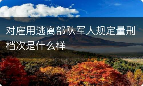 对雇用逃离部队军人规定量刑档次是什么样