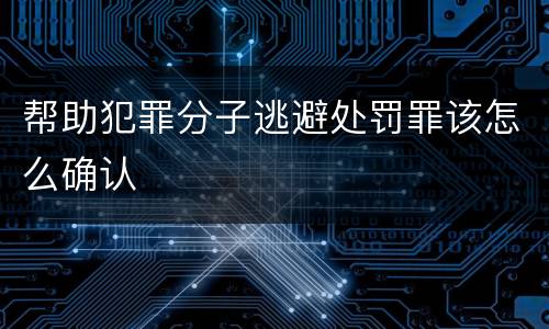 帮助犯罪分子逃避处罚罪该怎么确认