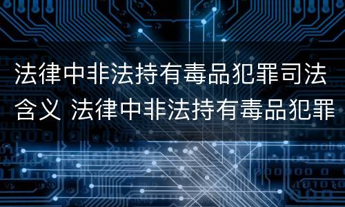 法律中非法持有毒品犯罪司法含义 法律中非法持有毒品犯罪司法含义是