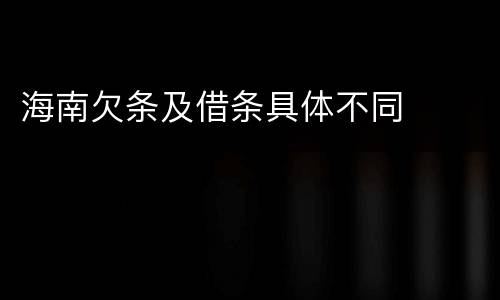 海南欠条及借条具体不同