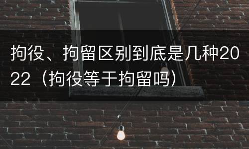 拘役、拘留区别到底是几种2022（拘役等于拘留吗）