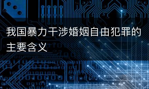 我国暴力干涉婚姻自由犯罪的主要含义