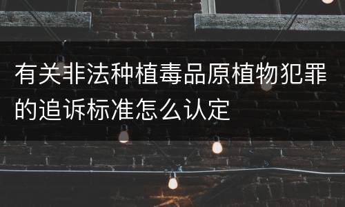 有关非法种植毒品原植物犯罪的追诉标准怎么认定