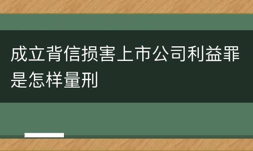成立背信损害上市公司利益罪是怎样量刑