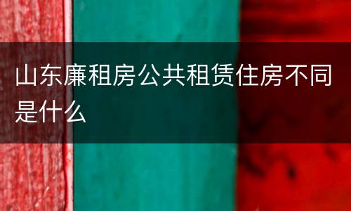 山东廉租房公共租赁住房不同是什么