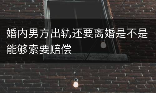 婚内男方出轨还要离婚是不是能够索要赔偿