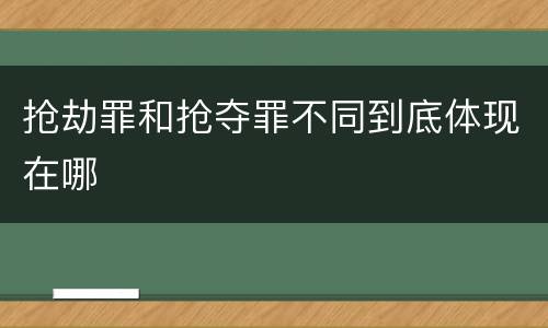 抢劫罪和抢夺罪不同到底体现在哪