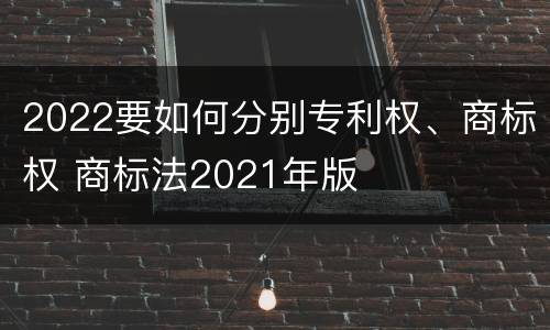 2022要如何分别专利权、商标权 商标法2021年版