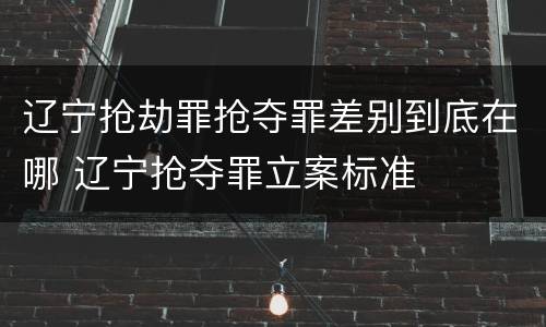 辽宁抢劫罪抢夺罪差别到底在哪 辽宁抢夺罪立案标准