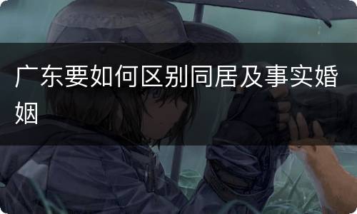 广东要如何区别同居及事实婚姻