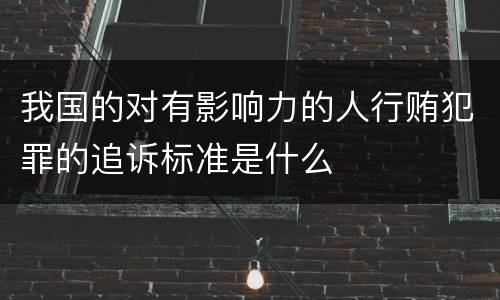 我国的对有影响力的人行贿犯罪的追诉标准是什么