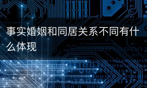 事实婚姻和同居关系不同有什么体现