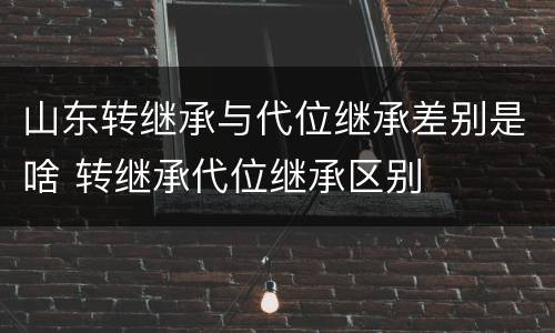 山东转继承与代位继承差别是啥 转继承代位继承区别