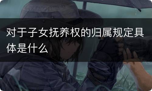 对于子女抚养权的归属规定具体是什么