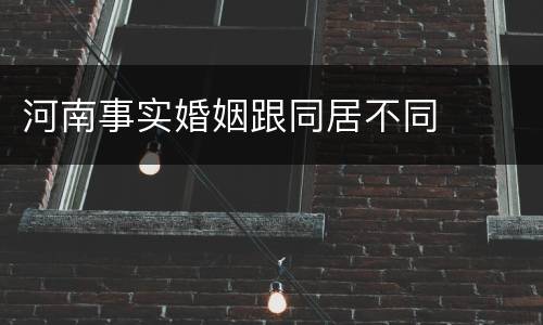 河南事实婚姻跟同居不同