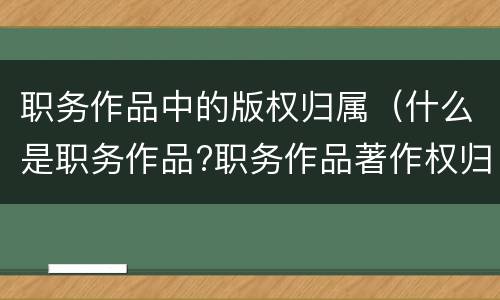 职务作品中的版权归属（什么是职务作品?职务作品著作权归谁享有?）