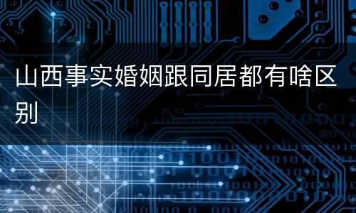 山西事实婚姻跟同居都有啥区别
