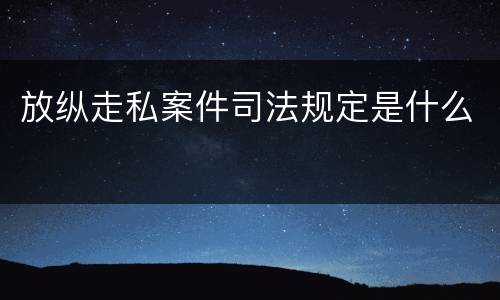 放纵走私案件司法规定是什么