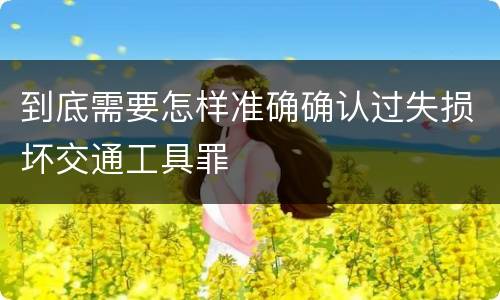 到底需要怎样准确确认过失损坏交通工具罪