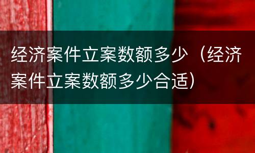 经济案件立案数额多少（经济案件立案数额多少合适）
