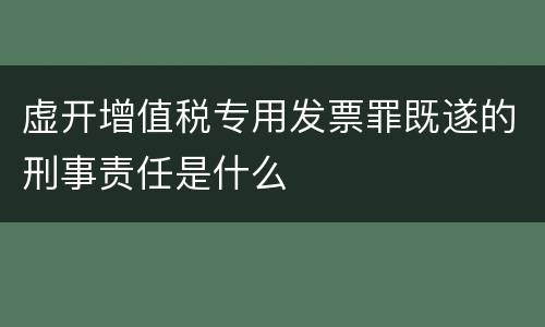 虚开增值税专用发票罪既遂的刑事责任是什么