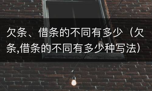 欠条、借条的不同有多少（欠条,借条的不同有多少种写法）