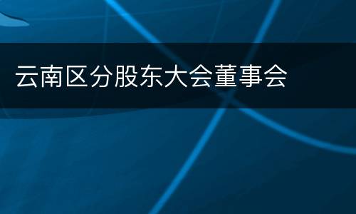 云南区分股东大会董事会