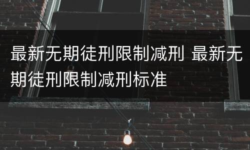 最新无期徒刑限制减刑 最新无期徒刑限制减刑标准