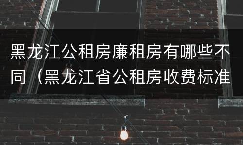 黑龙江公租房廉租房有哪些不同（黑龙江省公租房收费标准）