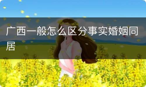 广西一般怎么区分事实婚姻同居