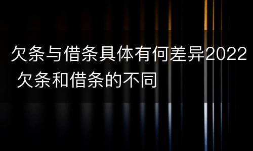欠条与借条具体有何差异2022 欠条和借条的不同