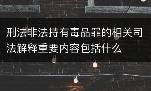 刑法非法持有毒品罪的相关司法解释重要内容包括什么