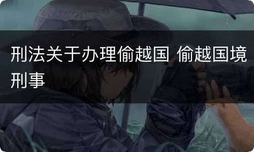 刑法关于办理偷越国 偷越国境刑事
