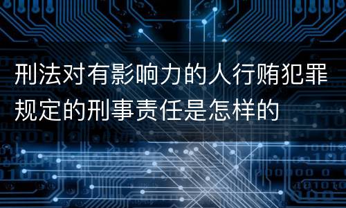 刑法对有影响力的人行贿犯罪规定的刑事责任是怎样的