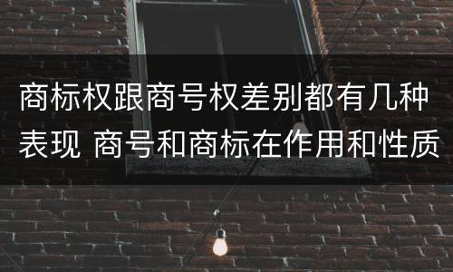 商标权跟商号权差别都有几种表现 商号和商标在作用和性质上的区别