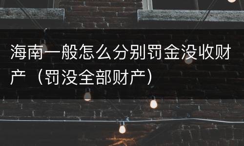 海南一般怎么分别罚金没收财产（罚没全部财产）