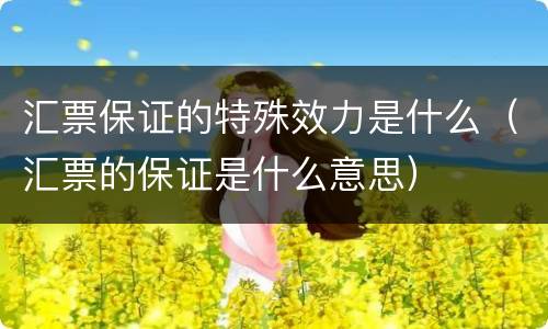 汇票保证的特殊效力是什么（汇票的保证是什么意思）