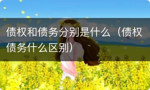 债权和债务分别是什么（债权债务什么区别）