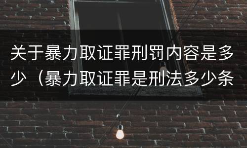 关于暴力取证罪刑罚内容是多少（暴力取证罪是刑法多少条）