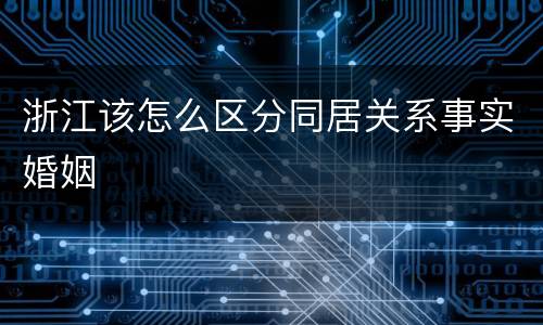 浙江该怎么区分同居关系事实婚姻