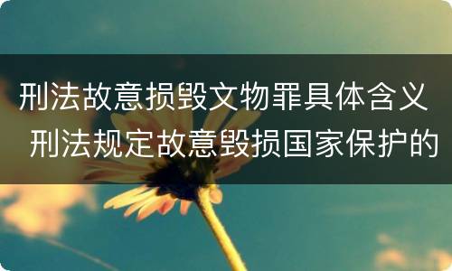 刑法故意损毁文物罪具体含义 刑法规定故意毁损国家保护的珍贵文物