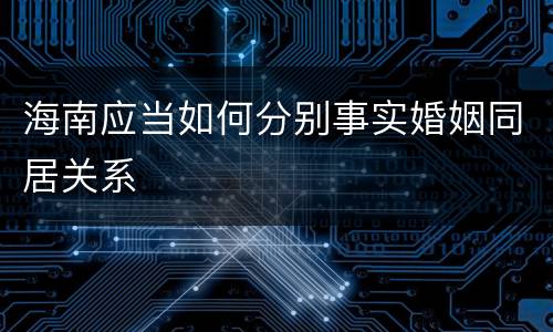 海南应当如何分别事实婚姻同居关系