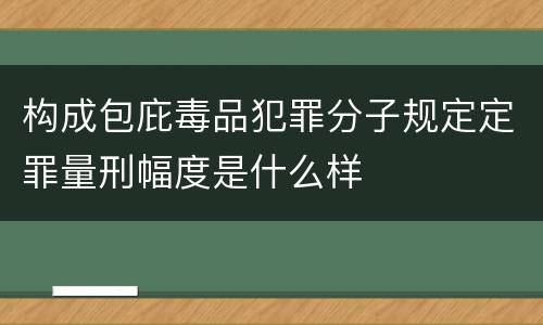 构成包庇毒品犯罪分子规定定罪量刑幅度是什么样