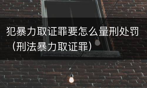 犯暴力取证罪要怎么量刑处罚（刑法暴力取证罪）