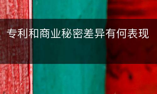 专利和商业秘密差异有何表现
