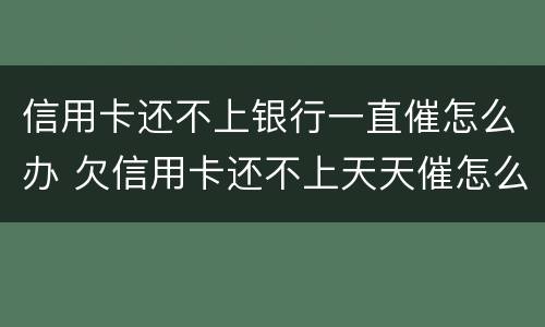 信用卡还不上银行一直催怎么办 欠信用卡还不上天天催怎么办