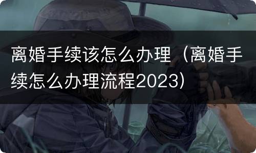 离婚手续该怎么办理（离婚手续怎么办理流程2023）