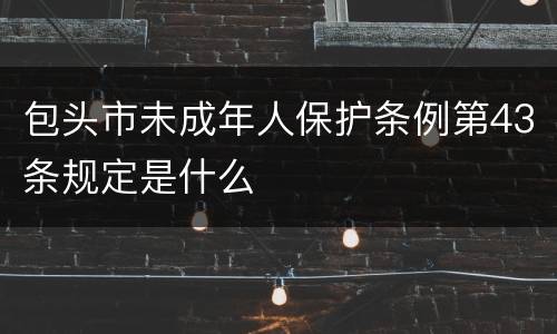 包头市未成年人保护条例第43条规定是什么