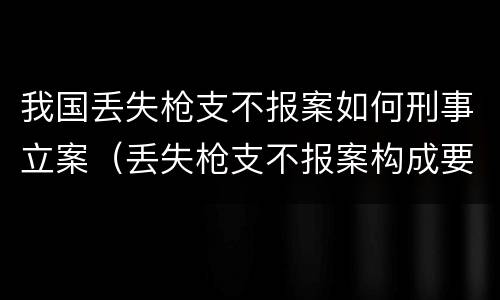 我国丢失枪支不报案如何刑事立案（丢失枪支不报案构成要件）