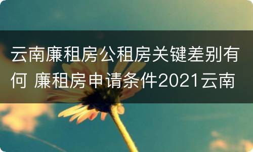 云南廉租房公租房关键差别有何 廉租房申请条件2021云南